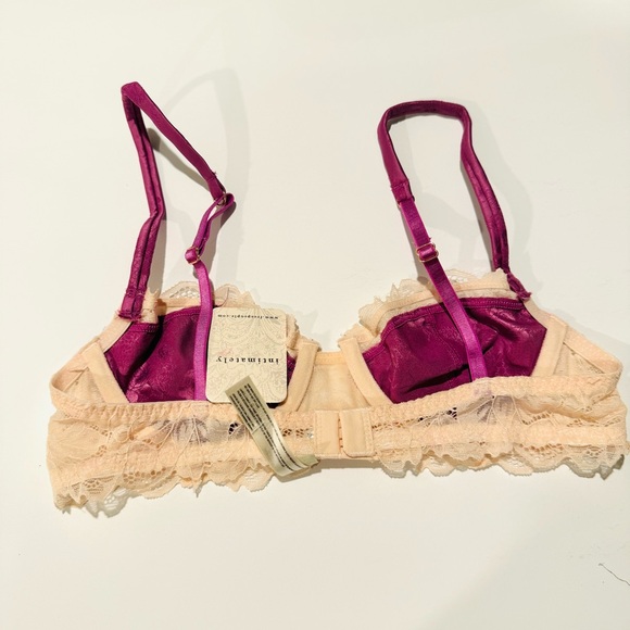 Free People Spring Fling Lace & Jacquard Underwire Bra Radient Orchid Combo 32A - Picture 10 of 12